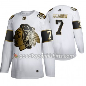 Chicago Blackhawks Brent Seabrook 7 Adidas 2019-2020 Golden Edition Wit Authentic Shirt - Mannen